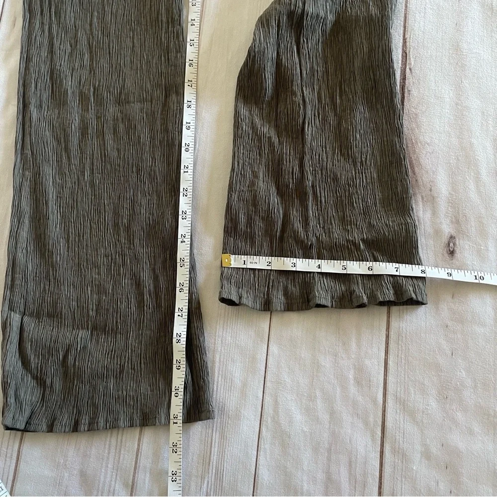 Zara Crinkle Gauze Pants Womens XS Gray High Rise Ankle Pull On Textured Pockets - Picture 13 of 15